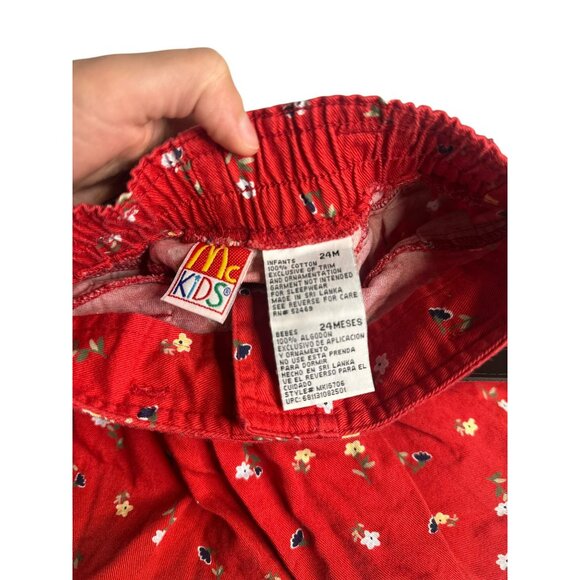 VTG McKids 24M Red Floral Pleated Mini Skirt with Belt – Toddler All-Over Print - Picture 3 of 4